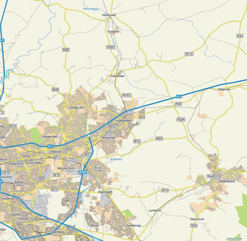 карта на kraaifontein Кејп Таун