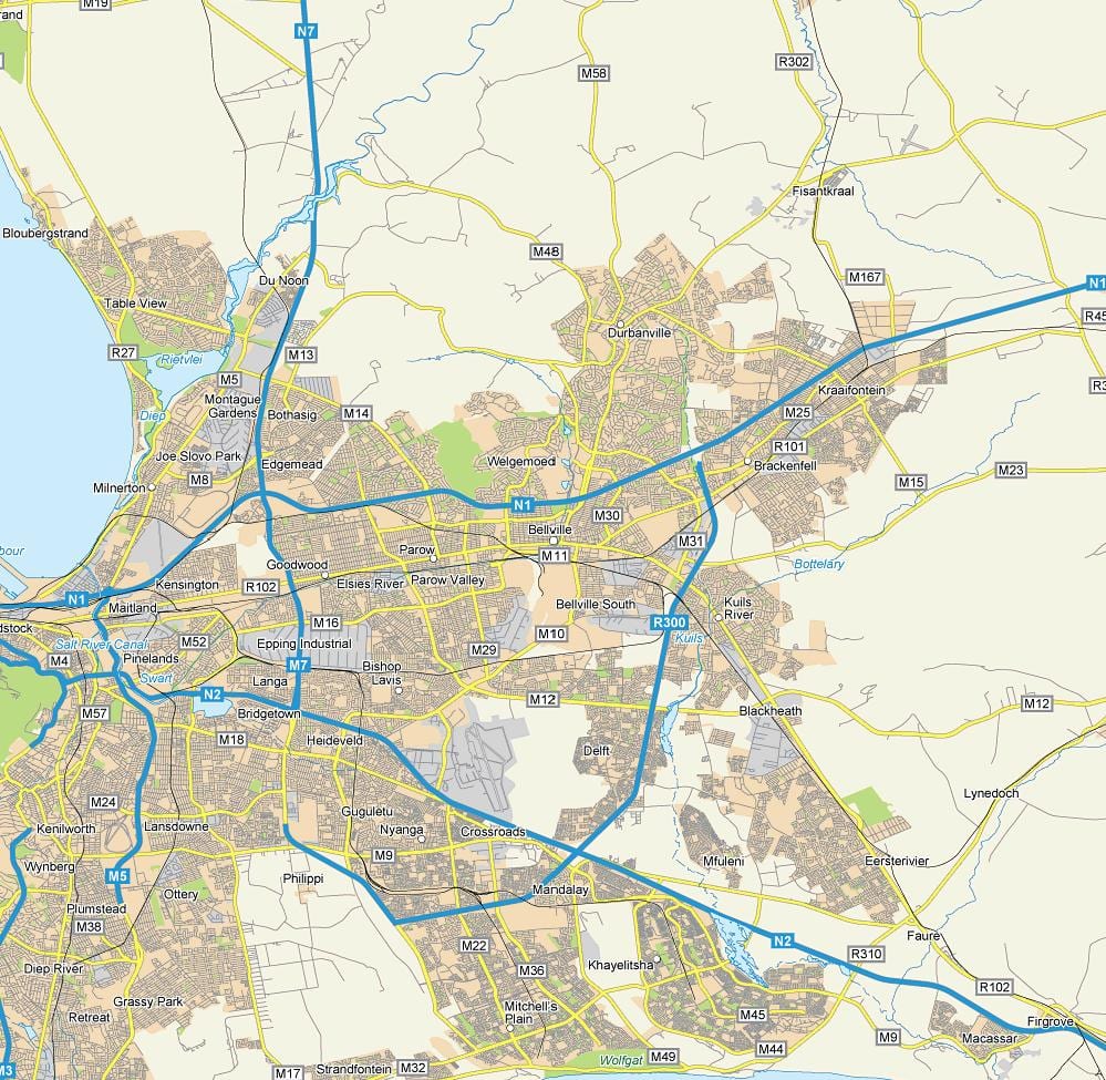 карта на улица сајтот на bellville Кејп Таун