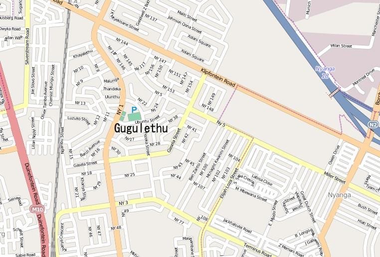 карта на gugulethu Кејп Таун