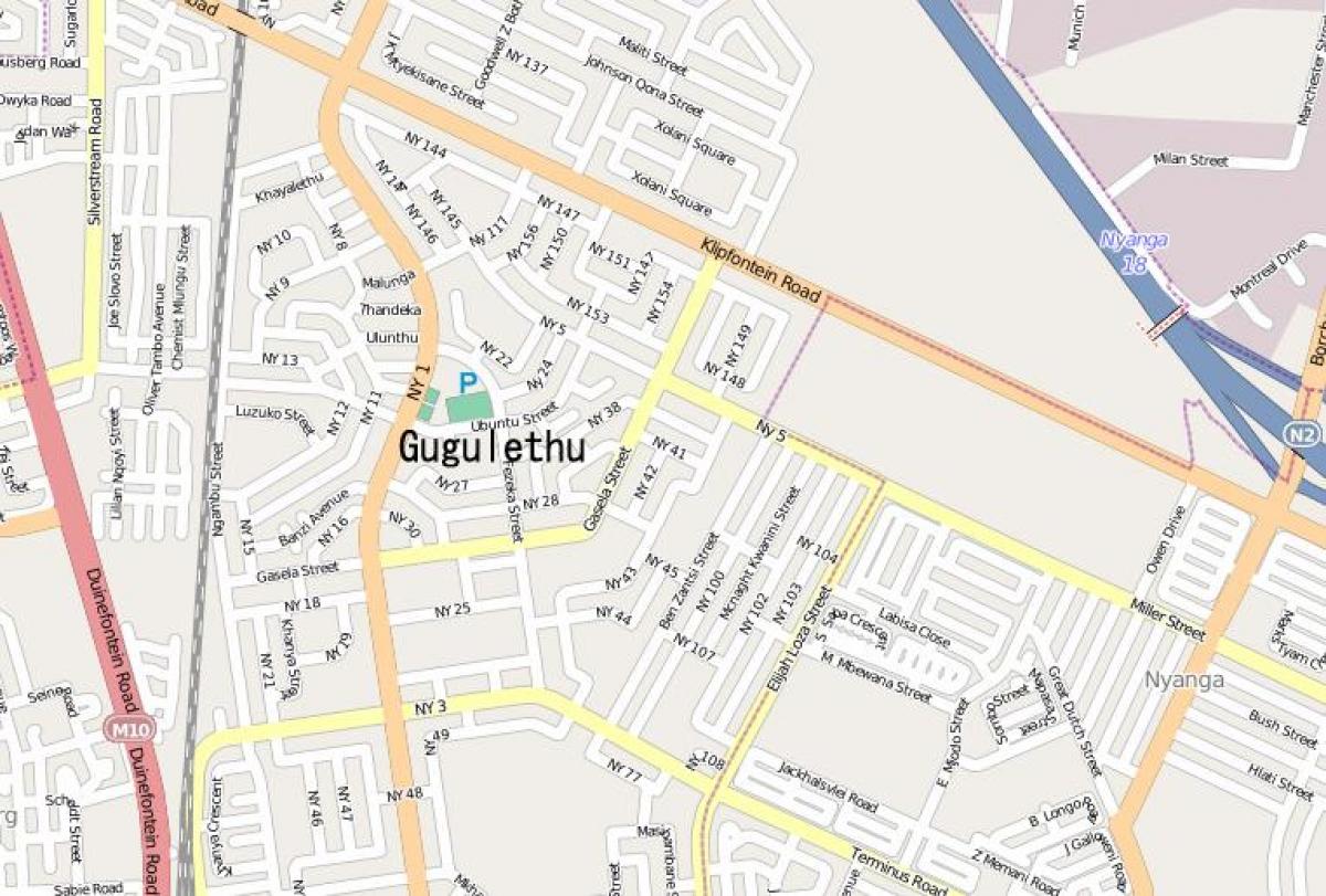 карта на gugulethu Кејп Таун
