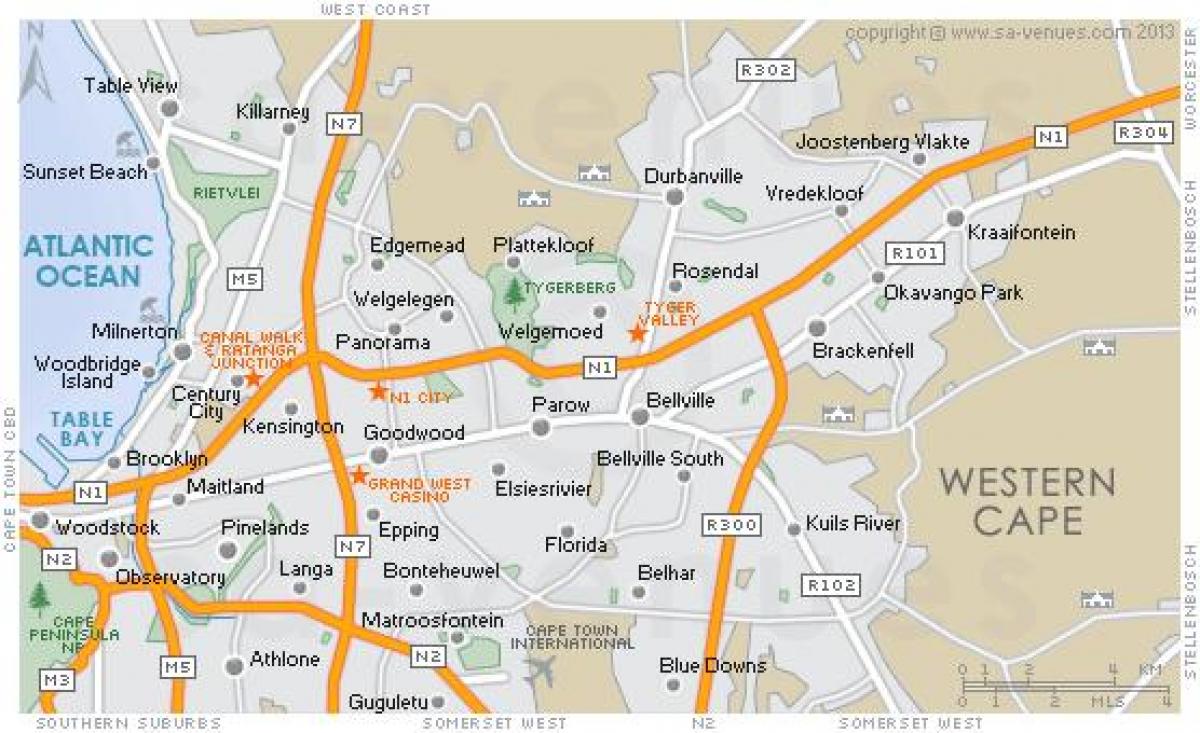 карта на plattekloof Кејп Таун