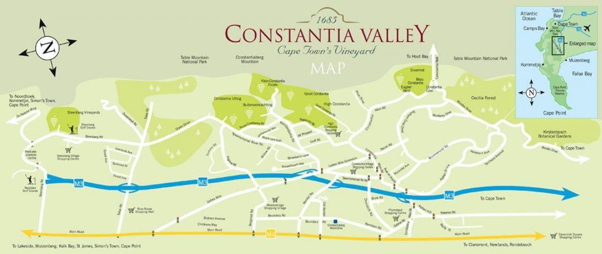 карта на constantia Кејп Таун