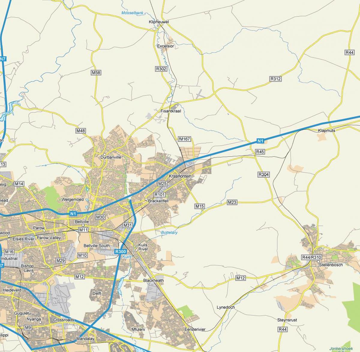 карта на kraaifontein Кејп Таун