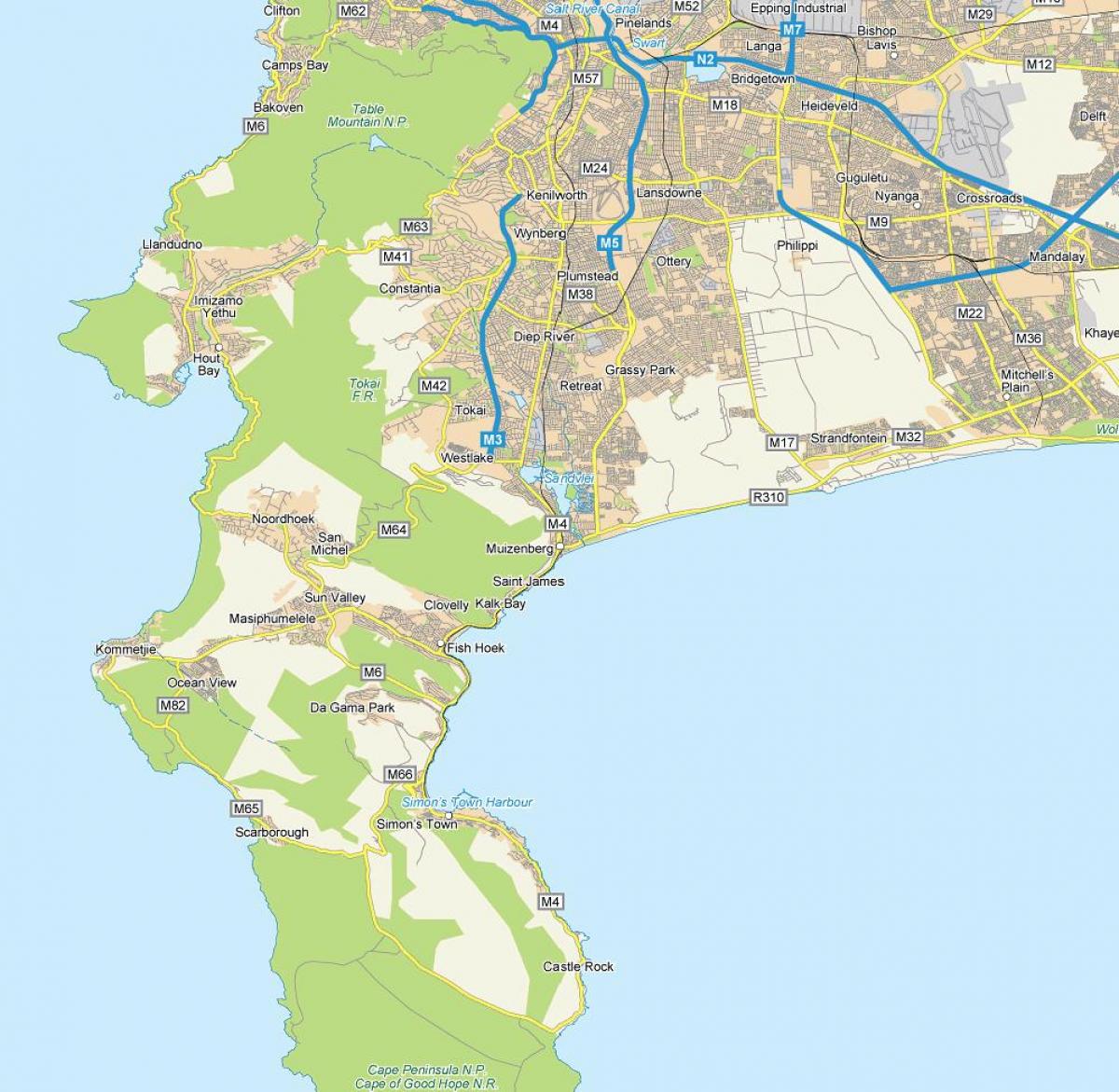 карта на muizenberg Кејп Таун