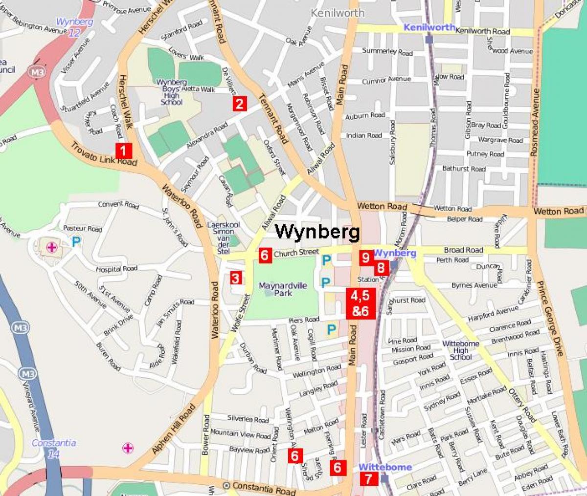  карта на wynberg Кејп Таун