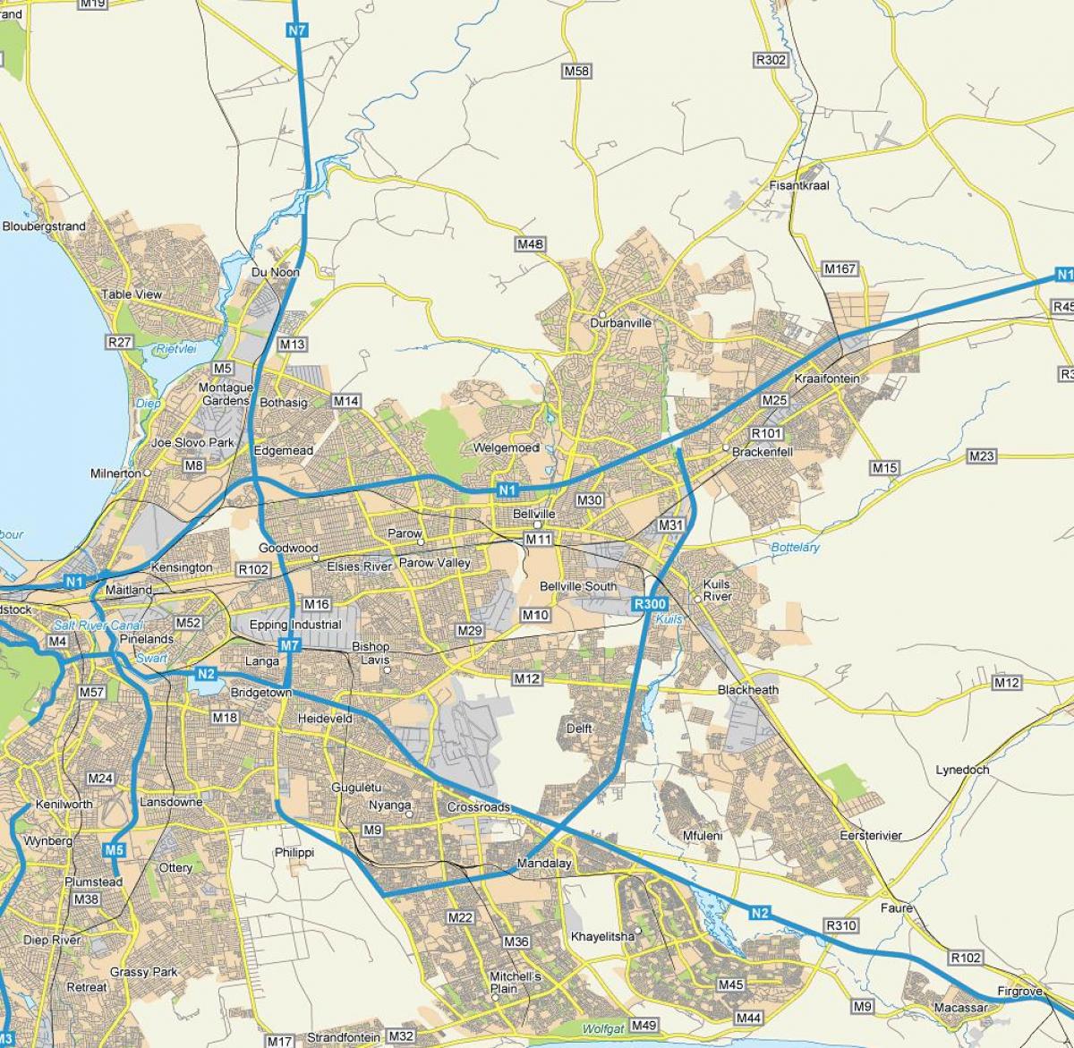 карта на улица сајтот на bellville Кејп Таун