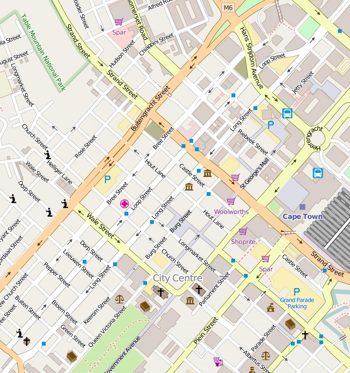 карта на јамка улица Кејп Таун