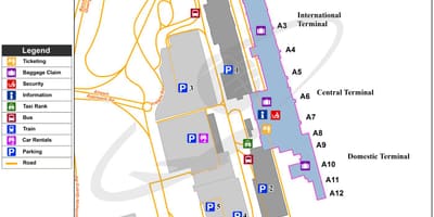 Кејп Таун меѓународниот аеродром терминал мапа