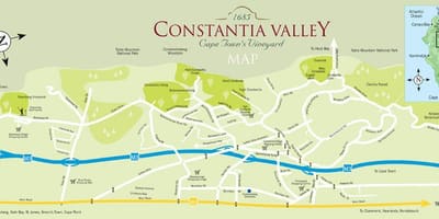 Карта на constantia Кејп Таун