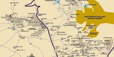 Карта на winelands Кејп Таун